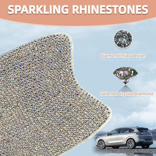 10 pcs Bling Diamond Car Door Handle Stickers, Bling Car Accessories for Women, Universal Rhinestone Crystal Glitter Door Handle Protector Stickers and Decals, Scratch Safety Reflective (Colorful)