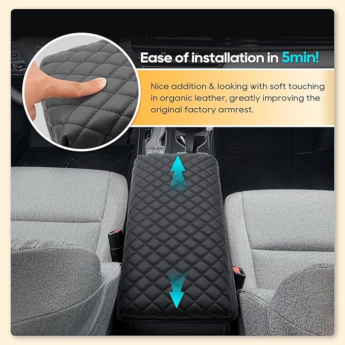 LFOTPP Armrest Cover for 2025-2026 Toyota Camry (LE/SE/XLE/XSE) Toyota Camry Accessories Center Console Cover Arm Rest Protector Middle Lid Pad Protector PU Leather, Anti-Scratch,Non-Slip