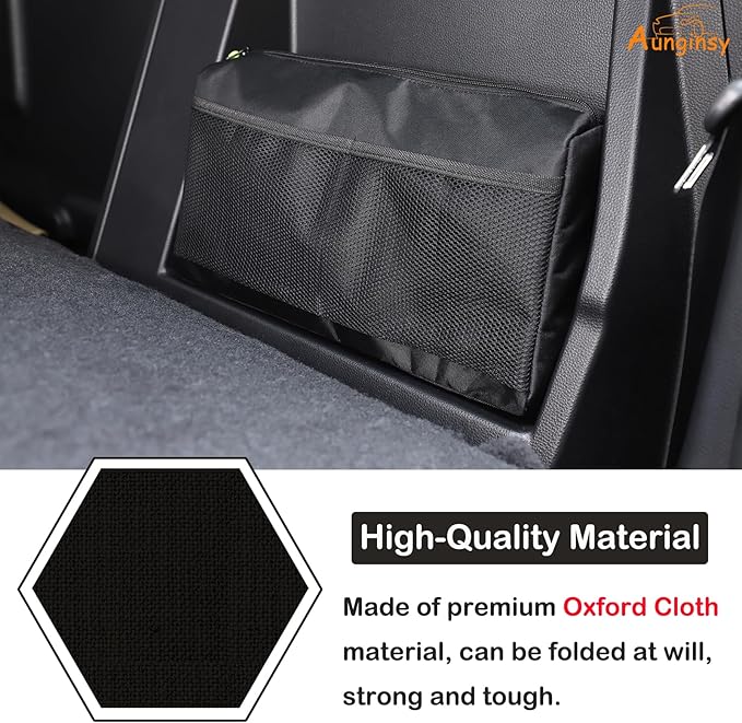 Aunginsy Rear Row Seat Concealed Storage Bag Compatible with Toyota Tundra 2022-2025 Pickup Truck, Back Seat Luggage Storage Bag Organizer Seatback Bag with Tape Oxford Cloth Space Saving Accessories