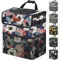 Vankor Car Trash Can for Car Cute, Trash Bag Bin Hanging Waterproof Automotive Garbage Cans Leak Proof Vehicle Trash Can Painting Floral
