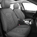 AOOG Leather Car Seat Covers Universal fit Most Sedans SUV Trucks (Front seat, Grey)