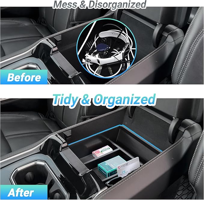Sinminou Center Console Organizer Compatible with 2022-2025 Jeep Wagoneer/L, 2022-2025 Jeep Grand Wagoneer/L Accessories, Armrest Storage Box