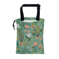 KXWQTRDD Car Garbage Bag Blooming Floral and Leaves Drawstring Car Trash Bag Hanging for Back Seat with Adjustable Buckle Canvas Vehicle Trash Can Easy-to-Install