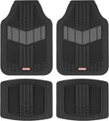 Motor Trend DualFlex™ Rubber Car Floor Mats All Weather Waterproof 4-Piece Sporty Two-Tone Design Car Mats Full Set - Universal Trim-to-Fit Floor Mats for Car, SUV, & Trucks - Car Carpet Protector