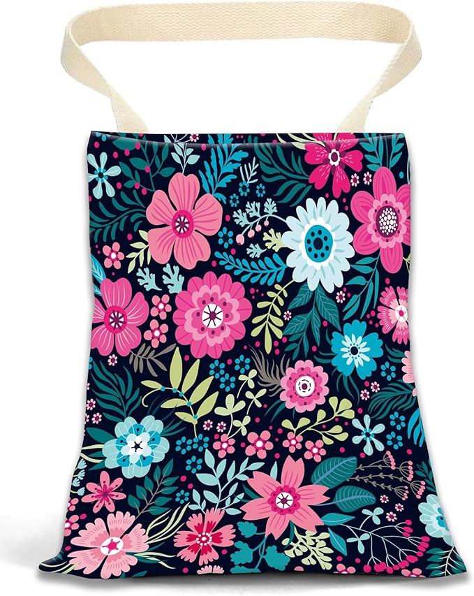ANKVRP Car Garbage Can, Hanging Car Trash Can Bag for Vehicle, Travelling, Camping, Cute Car Back Seat Organizer, Cute Purple Flowers