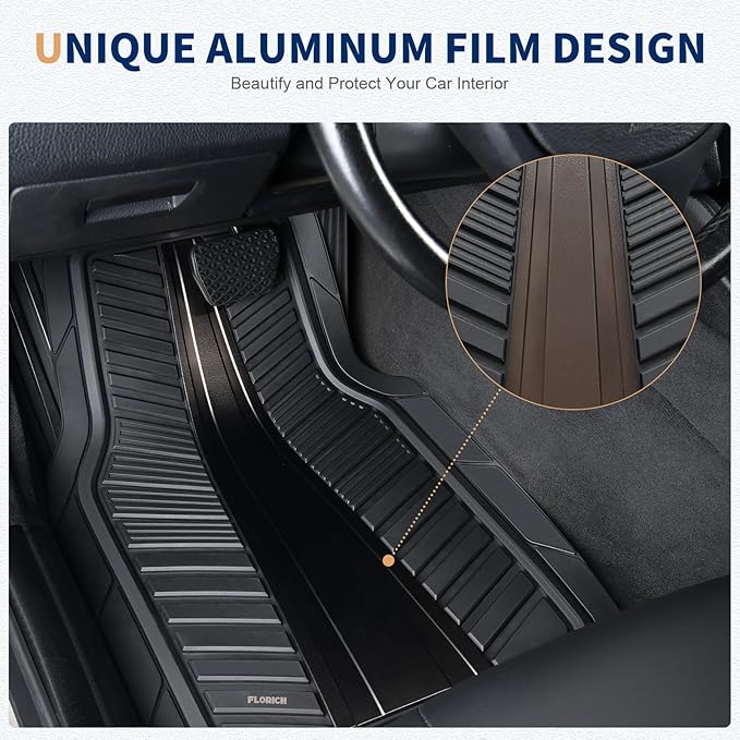FLORICH Car Floor Mats, Heavy Duty Floor Mats for Cars, 4 Piece All-Weather Floor Mats with Anti-Slip Backing, Waterproof Universal Trim-to-Fit, Automotive Floor Mat for Cars SUV Trucks