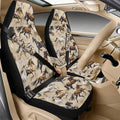Qeluxign Horses Car Seat Cover Set with Armrest Cover Cushion PU Automotive Car Cover and Seat Belt Shoulder Straps Pad, Universal Fit for Truck Sedan SUV, Pack of 5