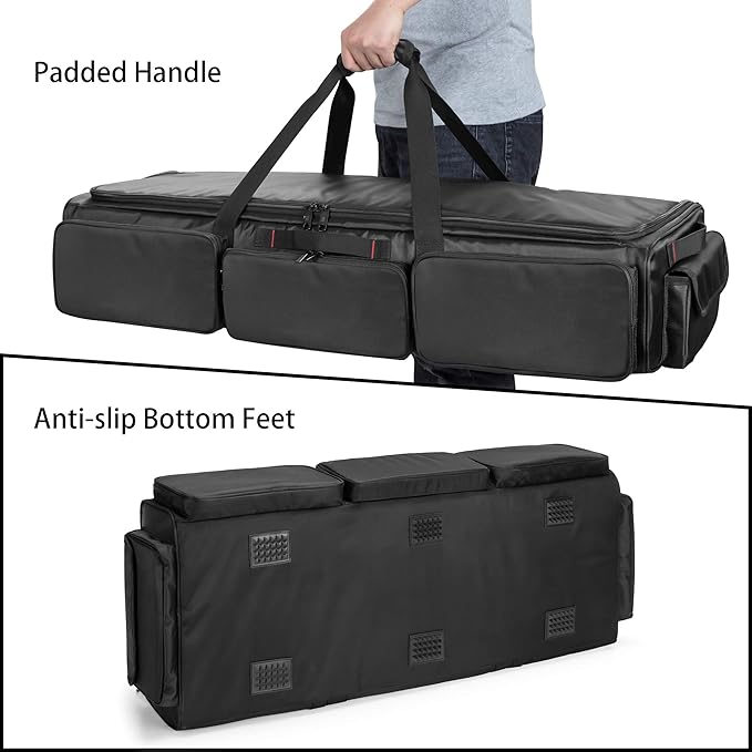 samdew Underseat Storage Bag Fit for SuperCrew Cab, Truck Under Seat Organizer with 4 Detachable Inner Dividers & Anti-slip Bottom for Full Size Trucks, Black