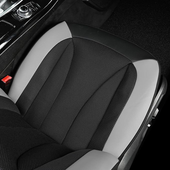 GIANT PANDA Front Seat Cover for Honda, 3D Air Mesh Bucket Car Seat Protectors Custom Fits Honda Civic Accord Pilot CRV HRV Element Passport (Gray) 2-Pack