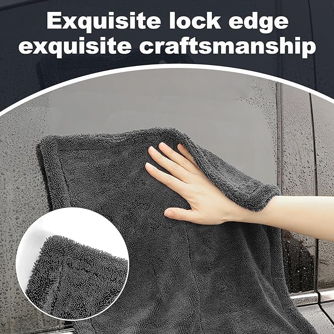Ghguole Car Drying Towel (28" x 36"),1500 GSM Double Sided Microfiber Drying Towels for Cars,Highly Absorbent,Leaving no Marks,no Shedding,Easy to Clean