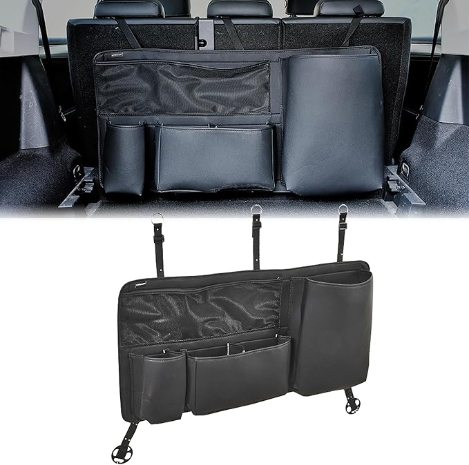 Multi-Functional Car Trunk Hanging Organizer Backseat Storage Bag PU Leather Car Interior Accessories for SUV Space Saving