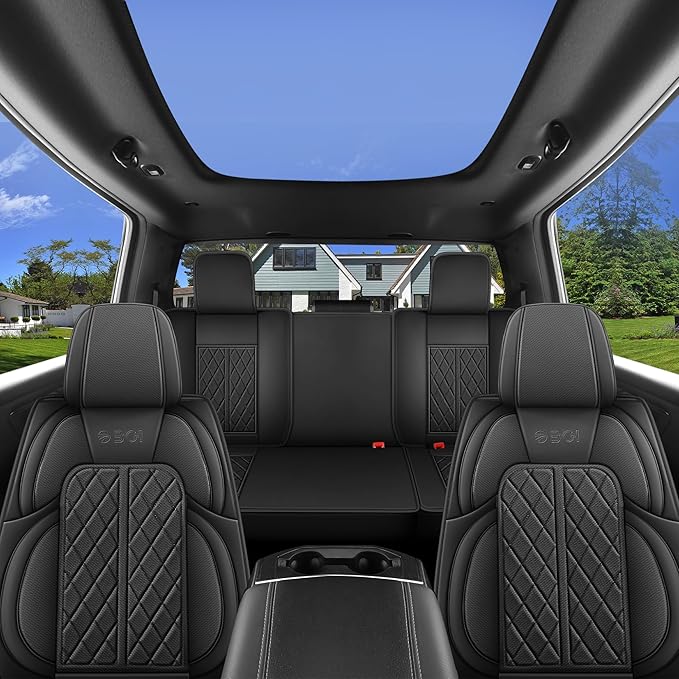 DuDuWang Car Seat Covers Custom Fit for Toyota Tacoma 2016-2023 Breathable Waterproof Faux Leather Protective Seat Cover with Pickup Truck (Black, Front Seat)