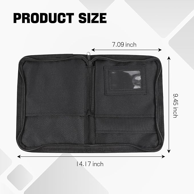 Hovom Car Glove Box Compartment Organizer, Car Registration and Insurance Holder, Owners Manual Case & Document Holder for Cars, Multi-Pocket Vehicle Paperwork Storage Pouch, Glove Box Storage Bag
