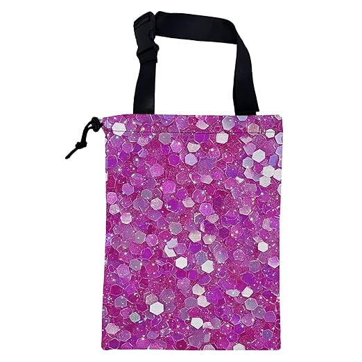 KXWQTRDD Car Garbage Bag Pink and Purple Hexagonal Hanging Canvas Car Trash Bag Drawstring Car Back Seat Organizer for Car Back Front Seat Console with Adjustable Buckle
