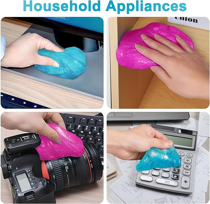 FiveJoy Car Cleaning Gels, 4-Pack Universal Auto Detailing Tools Car Interior Cleaner Putty, Dust Cleaning Mud for PC Tablet Laptop Keyboard, Camera, Printers, Calculator - 320g (2.8oz/pcs)