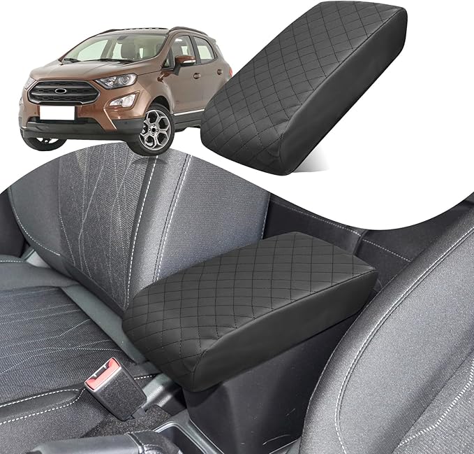 Center Console Cover Compatible with Ford Ecosport 2018-2022 Leather Armrest Box Cushion Cover Middle Console Pad