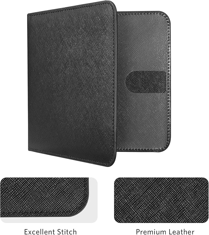 CoBak Car Registration and Insurance Holder - Small and Lightweight Vehicle Glove Box Car Organizer, Auto Truck Comparment Accessories Case for Essential Document, Driver License (Black Cross Texture)