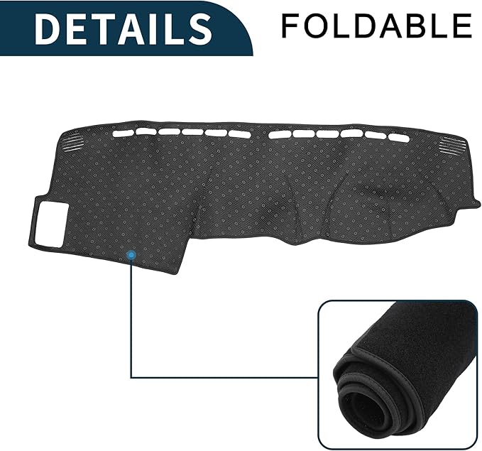Dash Cover for Honda CRV 2002-2006 Non-Slip | Center Console Dash Cover Mat Black 1 Pcs