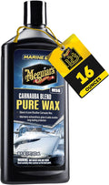 Meguiar's M5616 Marine/RV Pure Wax Carnauba Blend, Long-Lasting Liquid Wax for Protecting Gel Coat, Fiberglass, and Painted Marine/RV Finishes, 16 Oz Bottle