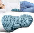 Panduo Lumbar Support Pillow for Office Chair, Memory Foam Lumbar Pillow for Lower Back Pain Relief - Black (Blue)