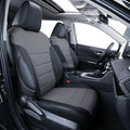 coverdream Corolla Cross Leather Seat Covers Custom Fit for 2023-2026 Toyota Corolla Cross Hybrid S,SE,XSE,Nightshade SUV,Fully Covered,Luxury Waterproof Car Seat Protector(Full Set,Black/Gray)