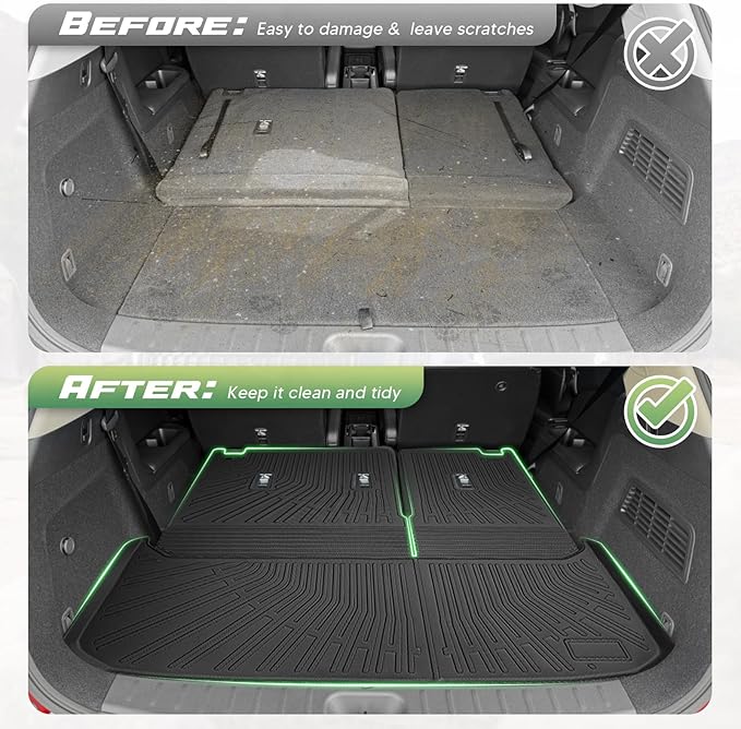 Cartist Floor Mats and Cargo Liner Fit for Nissan Pathfinder 7 Seats 2022-2026 All Weather TPE Floor Mat Pathfinder Accessories Heavy Duty Carpet Protection (Trunk Mat with Backrest Mat+Floor Mats)