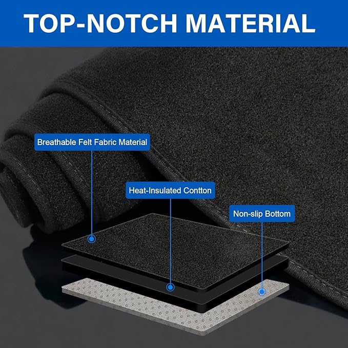 Dash Cover for Chevy Chevrolet Colorado/GMC Canyon 2023-2025 2026 Dashboard Cover Mat Non-Slip Center Console Protector Mat Sunshade(Black Trim)