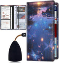 Car Document Holder with Magnetic Shut, Car Registration & Insurance Card Holder, Waterproof PU Leather Glove Box Organizer Vehicle Accessories Driver License for Women/Men, Dragonfly Pattern