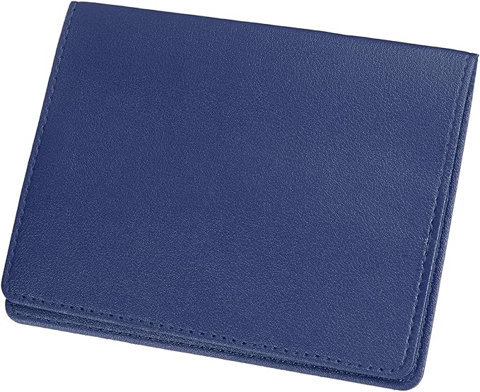HARFINGTON Car Registration and Insurance Holder 5.51" x 4.13" PU Leather Vehicle Glove Box Organizer Storage Accessories Men Women Car ID Holder for License ID Card Bank Card, Dark Blue