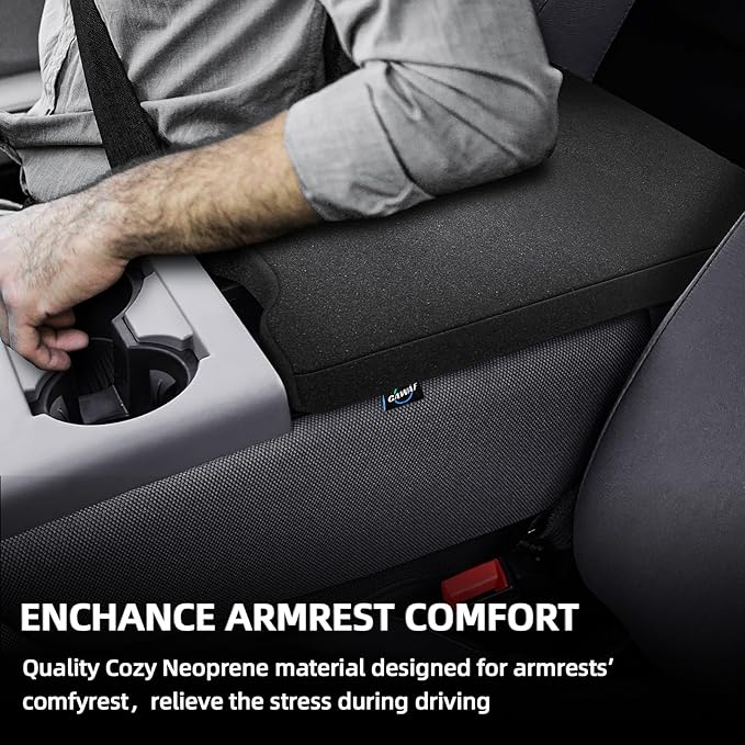 Center Console Cover Compatible with Ford F150 2015-2025,2017-2025 F250 F350 F450 with 40/20/40 Jump Seat Armrest Accessories, Cozy Neoprene Armrest Cover Cushion Gray (Only Jump Seat)