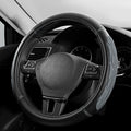 PIC AUTO Steering Wheel Cover, Gray Thick Rhombic Foam and Premium Leather, Universal 14.5-15.5 Inch Breathable Anti-Slip Steering Wheels Accessories for Men & Women