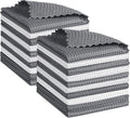 GLIMGLINT Waffle Weave Microfiber Towel, Lint Free Microfiber Cleaning Cloth for Household, Reusable Dish Towels, 20Pack, 11.5x11.5 Inch, (12 Grey, 8 White)