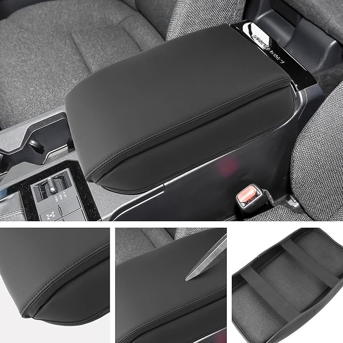 SXCY for 2024 2025 2026 Land Cruiser Armrest Cover for Toyota Land Cruiser 2025 2026 Center Console Cover 2024 2025 2026 Land Cruiser Center Console Cover for 2025 2026 Land Cruiser (Black Line (Pad))