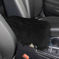 wuyaoyao Furry Car Armrest Cover, 12.1"×6.4" Soft Plush Car Center Console Cover, Winter Warm Fluffy Arm Rest Cover for Car, Auto Armrest Box Cover Protector, Universal Middle Console Pad (Black)