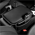 Stacool Center Console Cover with Storage Bag,Leather Comfort Armrest Cover for Car Decorations & Height Car Armrest Cushion,Universal Car Arm Rest Cover Pad for Most Vehicles (Black)
