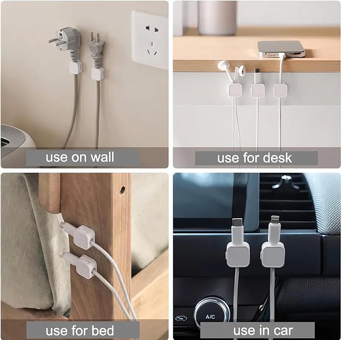 6 Pack Magnetic Cord Holder, Cord Organizer cratation Strong Adhesive Desk Cable Management Clips Organize Phone Charging Cable Wire Holder Neatly for Home,Office,Car,Nightstand.