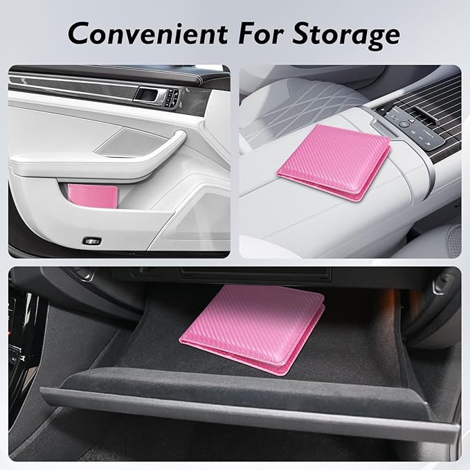 Tavonis Car Registration and Insurance Card Holder，Small Glove Box Organizer for Men and Women，Car and Truck Driver License, Documents, Card Storage Accessories，Pink