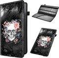 Mxfdegf Car Registration and Insurance Holder, Leather Car Glove Box Organizer, Cool Car Accessories for ID, Driver's License Cards & Essential Document, business cards, Men&Women,Skull Flower