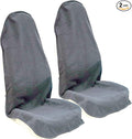 LoyaGour Car Seat Cover Protector Front Seats,for Gym Workout,Running,Swimming,Beach and Hiking,Waterproof Sweat Towel Bucket Seat Covers for Cars SUV Trucks (Grey, 2Pcs)