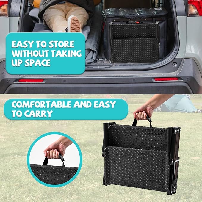 Zendova Dog Stairs for Car - Foldable 5-Step Non-Slip Pet Stairs for Home, Lightweight Dog Steps for Senior & Small Dogs to SUV, Truck, Bed - Supports 200 lbs