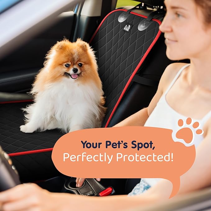 Petloox Front Seat Dog Cover for Car, Truck & SUV - Waterproof, Non-Slip Pet Car Seat Cover for Dogs - Durable, Easy to Install & Clean, Front Passenger Seat Protector for Pets & Vehicles