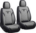 LPDK Fit for Kia Sportage Car Seat Covers Front Set 2pcs with Waterproof Leather,Lumbar Muscle Pain Healing Function,Airbag Compatible Automotive Breathable Seat Protectors(Grey Black)