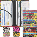 LumiMokki Premium Car Registration & Insurance Card Holder with Magnetic Shut, Vehicle Glove Box Car Organizer - For Documents, Cards, License (Sunflower A)