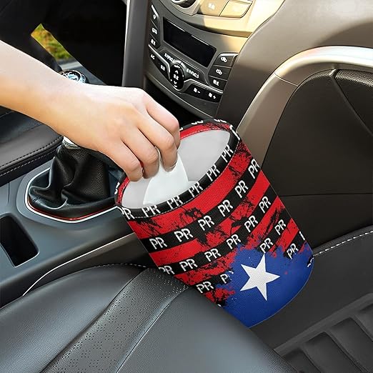 Car Trash Can with Hanging for Back Seat, Car Accessories for Women Men Automotive Garbage Cans Vehicle Trash Can for Truck SUVArt Puerto Rico