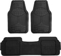 FH Group Car Floor Mats - Heavy-Duty Rubber Floor Mats for Cars, Universal Fit Full Set, Trimmable Automotive Floor Mats, Climaproof Floor Mats for Most Sedan, SUV, Truck Floor Mats Black