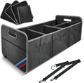 Junsungo XL Car Trunk Organizer, 4 Compartments, 94L Capacity, Oxford Polyester 600D Material, Easy Fold and Store, Prevents Sliding