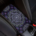 Boho Mandala Flower Print Car Center Console Armrest Cover Dust-Proof Universal Armrest Box Cover Center Console Pad for Truck Sedan SUV, Easy to Install, Purple