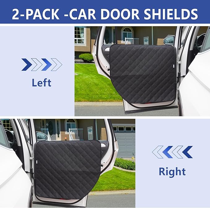 ALLANSING Dog Car Door Protector for Large SUV & Truck – XL Size, Anti-Scratch/Stain-Resistant, Window-Roll-Compatible, 2-Pack, Secure Fit for Wide/Tall Doors (Black)