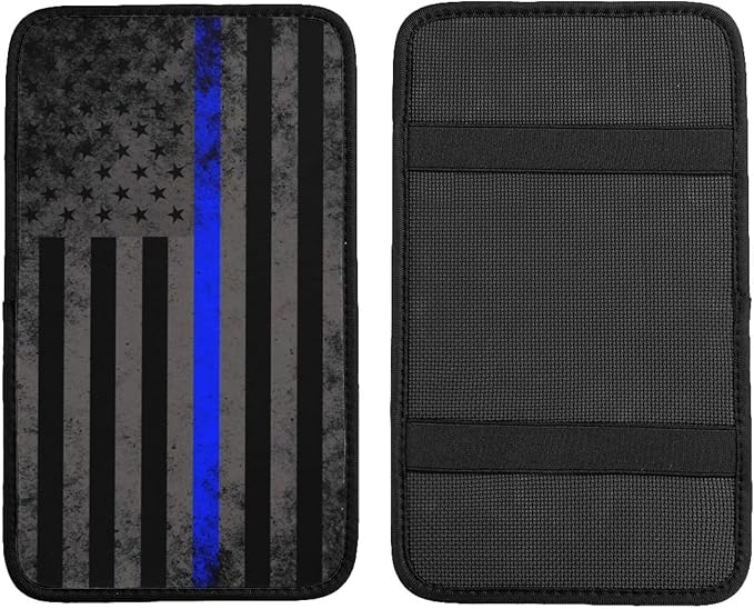 THOEWONG Unique American Flag Center Console Pad, Auto Armrest Seat Box Cover for Men Women, Universal Cushion Protector Pad, Patriotic Car Interior Protection Accessories for Most Vehicle
