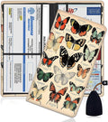 Car Document Holder with Magnetic Shut, Car Registration and Insurance Card Holder, Vehicle Glove Box Organizer Documents, Driver License, Auto Paperwork Organizer Wallet, Colorful Butterfly Species